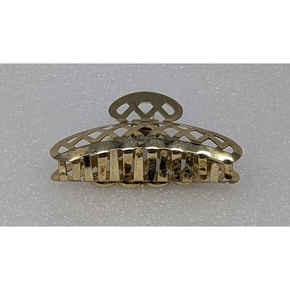 Bebe Gold Metal Hair Claw Clip With Rhinestone Letters - Picture 4 of 4